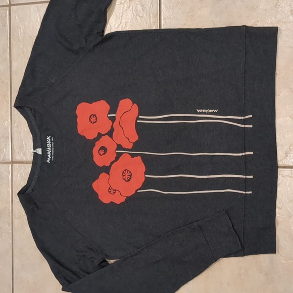 Marushka Tops - Marushka Poppy Hand Printed Sweatshirt Size XL